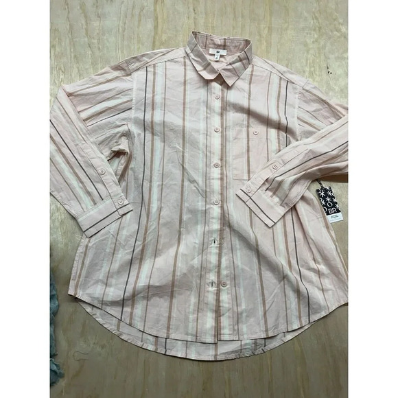 BP Men’s Size Small Button Down Shirt Pinks Striped Long Sleeve - Picture 2 of 5